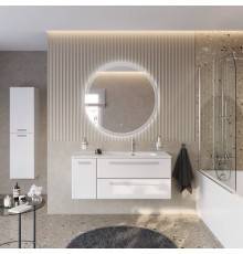 Мебель для ванной комнаты Cezares Eco Cer-N 120 R, bianco lucido, раковина Duet 120 R, ручки сатин
