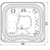 Jacuzzi Profile Минибассейн 235х211х93см, встраиваемый, с переливной решеткой, комплектация BASE, цвет акрила: Platinum. PFLP1023050