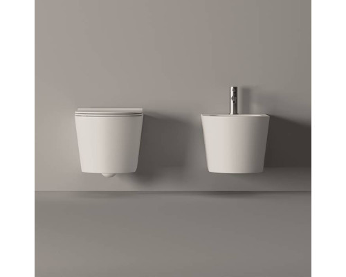 Alice Form Унитаз 50х35см., подвесной, безободковый, без сиденья и крышки, цвет: белый глянцевый. 22300101,  FIX10