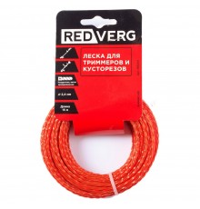 Леска для триммера REDVERG д 2,4мм (15м) квадратная витая армированная (990451)