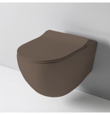 Artceram File 2.0 Унитаз подвесной 36х52см, безободковый, турбо смыв the.reel, saniglaze, цвет: tortora matt. FLV006 40 00