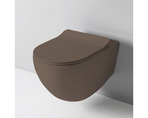 Artceram File 2.0 Унитаз подвесной 36х52см, безободковый, турбо смыв the.reel, saniglaze, цвет: tortora matt. FLV006 40 00