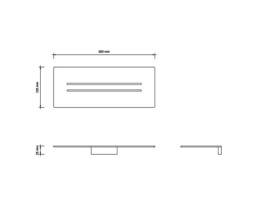 Decor Walther Mikado Полочка для душа 8.5x30x12см., подвесная, цвет: золото. 0523220