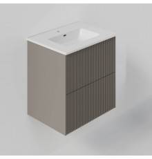 Тумба с раковиной La Fenice Terra Twin 60 подвесная, cappuccino, раковина Slim Line 60 см