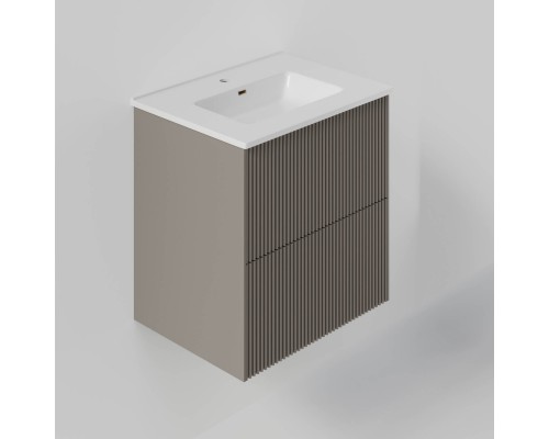 Тумба с раковиной La Fenice Terra Twin 60 подвесная, cappuccino, раковина Slim Line 60 см Тумба с раковиной La Fenice Terra Twin 60 подвесная, cappuccino, раковина Slim Line 60 см