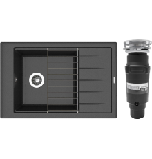 Комплект Мойка Florentina Липси 780Р антрацит + Измельчитель Bone Crusher BC 910-SL-Slim Line