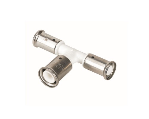 Тройник переходный увеличенный в центре, ПВДФ пресс (белый), 26x32x26, HENCO 12PKW-263226