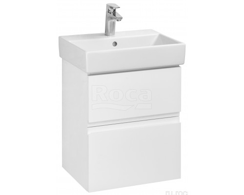 Roca A857638806 Oleta Тумба под умывальник подвесная, 2 ящика 460х548х374 мм, Белый глянец A857638806