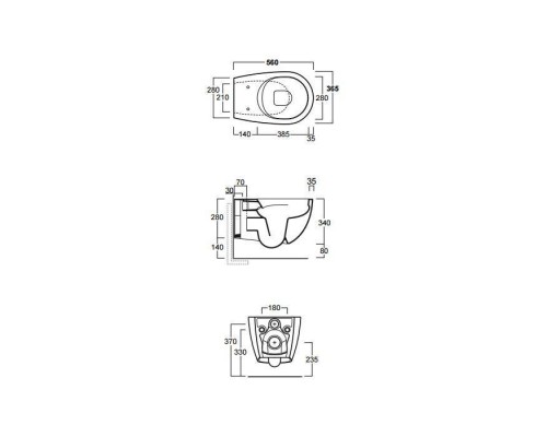 Simas Vignoni Унитаз подвесной безободковый 56x36.5см, цвет: tela matt. F85,  VI18 tela matt