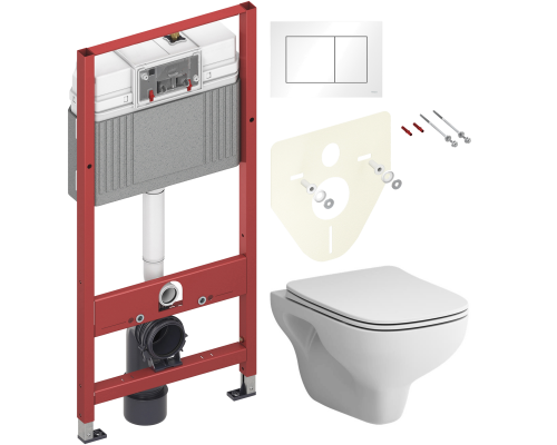 Комплект Унитаз подвесной AM.PM X-Joy S FlashClean C85A1702SC с микролифтом, белый + Инсталляция TECE Base 9400413 4 в 1 с кнопкой смыва Комплект Унитаз подвесной AM.PM X-Joy S FlashClean C85A1702SC с микролифтом, белый + Инсталляция TECE Base 9400413 4 в 1 с кнопкой смыва