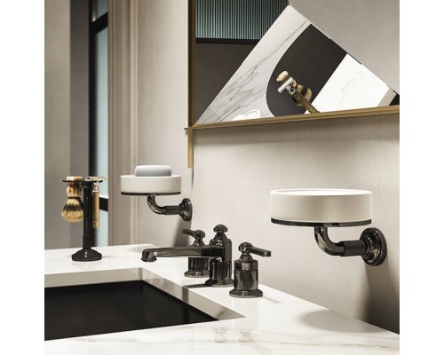 Gessi Venti20 Мыльница подвесная, цвет: белый, фурнитура черный матовый. 65401#299