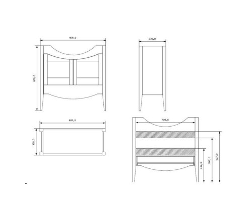 Eban Simona Комплект мебели 86 см  ручки хром, напольный, Цвет: Tortora. FACQDPO--CR,  FAPEN025-CR,  FPLEB085-B*1,  FBSSM080ODJ6*3