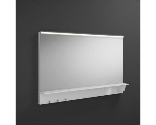 BURGBAD Eqio Зеркало с полкой , светодиод подсв.120х76.9х15см, выкл сбоку справа, 3 крючка, держ для фена справа.. SEZQ120F2009