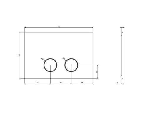 Gessi Technical Accessories Клавиша смыва для унитаза, двойная, для систем инсталляций TECE, цвет: Brushed Brass PVD. 54617#727