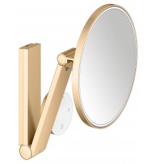 Косметическое зеркало Keuco iLook Move 17612 с подсветкой, телескопическое, поворотное, с сенсорной панелью, латунь шлифованная