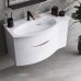 Kerama Marazzi Riva Раковина 100.7х48х15см., накладная, мебельная, с крепежом, левая, 1 отв., с переливом, цвет: белый глянцевый