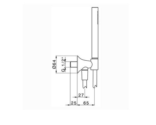 Cisal Vita Душевой комплект: С ручным душем, держатель с подводом воды, шланг 150см, цвет: черный матовый. VI00303340
