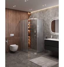 Душевой уголок Cezares Molveno RH 2 130+100 P Cr, 130х100 см, профиль хром, стекло рифленое