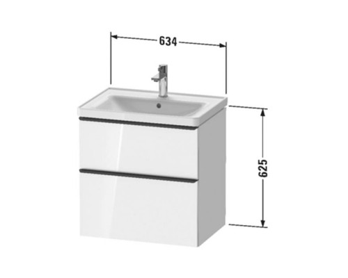Duravit D-Neo Тумба с раковиной 63.4x45.2хh62.5см., с 2 ящиками, подвесная, цвет: белый матовый. 2367650000, DE435401818 Duravit D-Neo Тумба с раковиной 63.4x45.2хh62.5см., с 2 ящиками, подвесная, цвет: белый матовый. 2367650000, DE435401818
