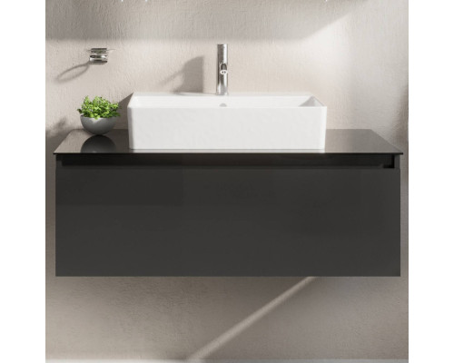 Тумба с раковиной VitrA Nuo 100 подвесная, глянцевый антрацит