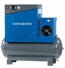 Компрессор винтовой, 7,5кВт, ресивер 350л, 10Бар, 900л/мин, осушитель NORDBERG NCA10RD