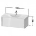 Duravit XViu Тумба подвесная 101x46.9x40.5см, с раковиной, 1 ящик, цвет: walnut dark/черный матовый. 2332100000,  XV40170B221