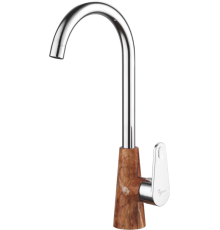 Смеситель для кухни Plstart PL4001-31 хром, коричневый мрамор