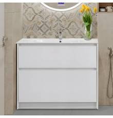 Тумба с раковиной BelBagno Kraft 100 напольная, bianco opaco, раковина LOV-1000-LVB