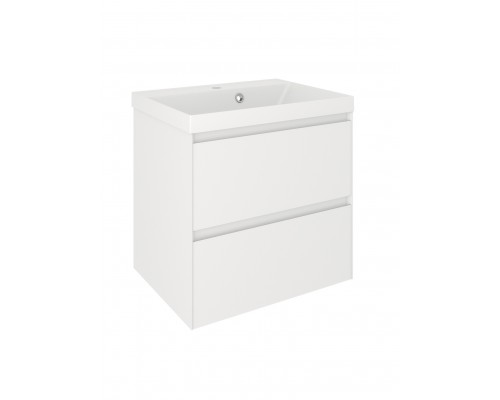 Тумба с раковиной Aqua de Marco Astra 60 подвесная, глянцевая белая, с органайзером