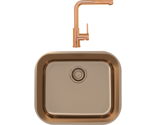 Комплект Мойка кухонная Alveus Variant Monarch 10 медь + Смеситель Zeos 1136502 медь