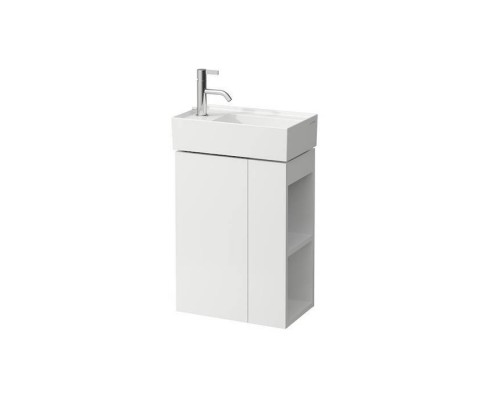 Laufen Kartell Тумба c раковиной 44х27х60см., петли слева, полка открытая справа, цвет: белый матовый. 8.1533.5.000.111.1, 4.0751.7.033.640.1 Laufen Kartell Тумба c раковиной 44х27х60см., петли слева, полка открытая справа, цвет: белый матовый. 8.1533.5.000.111.1, 4.0751.7.033.640.1