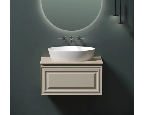 Тумба под раковину Sancos Very 80 со столешницей, beige soft, бежевая Тумба под раковину Sancos Very 80 со столешницей, beige soft, бежевая