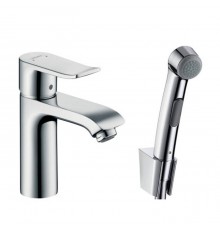 Hansgrohe Metris Смеситель для раковины, на 1 отв., с гигиеническим душем (комплект: шланг: 160см, кронштейн, лейка), цвет: хром. 31285000