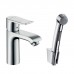 Hansgrohe Metris Смеситель для раковины, на 1 отв., с гигиеническим душем (комплект: шланг: 160см, кронштейн, лейка), цвет: хром. 31285000