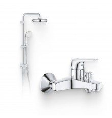 Душевой комплект Смеситель Grohe BauFlow 23601000 + Стойка New Tempesta System 26381001