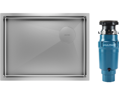 Комплект Мойка кухонная Paulmark Next-Skew PM885844-BS брашированная сталь + Измельчитель Intenso I-400