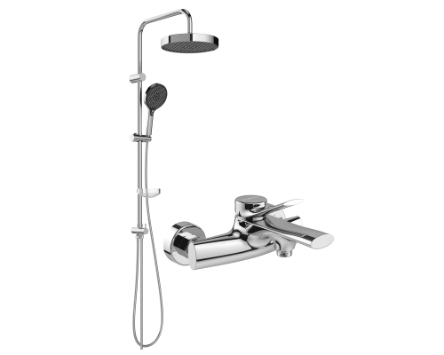 Душевой комплект Смеситель STWORKI Ларвик S24100CR хром + Стойка Молде S23180CR