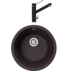 Комплект Мойка кухонная TopZero Kelly 460-93 Chocolate + Смеситель Leonardo chocolate 93