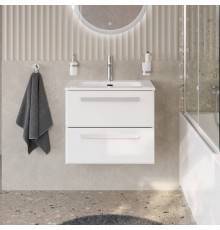 Тумба с раковиной Cezares Eco Cer-N 60, bianco lucido, раковина Eco 60, ручки сатин