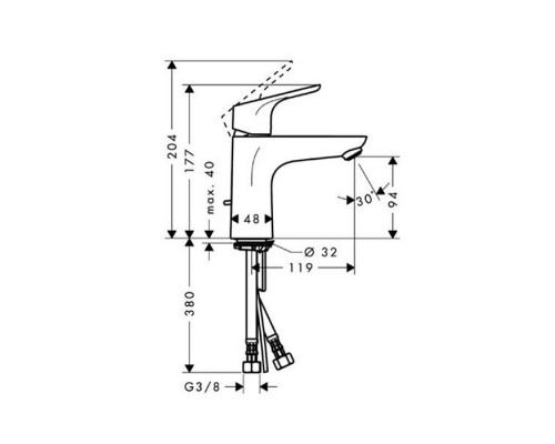 Hansgrohe Focus, Смеситель для раковины, с донным клапаном, Цвет: хром. 31607000
