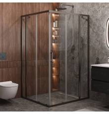 Душевой уголок Cezares Molveno AH 22 130+120 C GM IV, 130х120 см, профиль оружейная сталь, стекло прозрачное