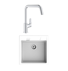Комплект Мойка Rivelato Raum RM-50 brina + Смеситель Grohe Eurosmart