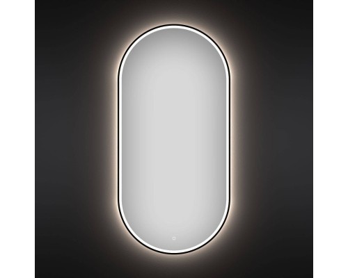 Зеркало Wellsee 7 Rays’ Spectrum 50х90 овальное, с фронтальной подсветкой, черное матовое