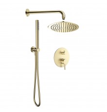 AQM8404BG Набор для комплектации душа со смесителем, золото шлифованное AQM8404BG