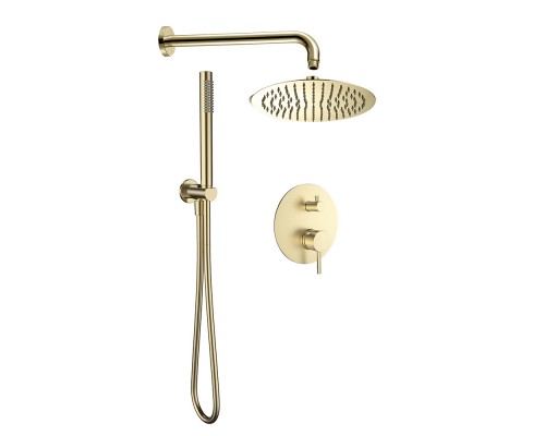 AQM8404BG Набор для комплектации душа со смесителем, золото шлифованное AQM8404BG