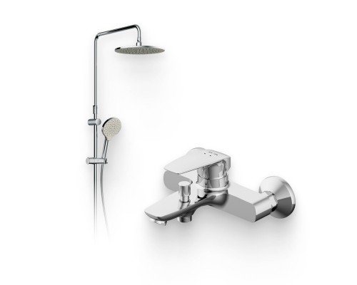 Душевой комплект Смеситель AM.PM Tender F45A10000 + Стойка Like F0780200