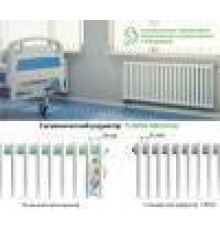 Радиаторы стальные трубчатые Радиатор стальной трубчатый TUBOG Medical 2200 7 секций, подключение нижнее с термоклапаном, RAL 9016, Rifar TUM 2200-07-DV1