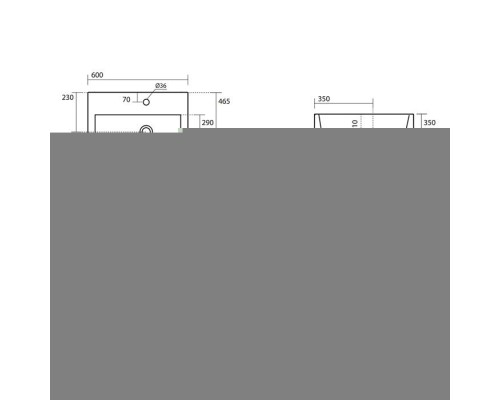 Kerasan Kanaal Раковина подвесная, 60х46,5см., с 1 отв., цвет: белый глянцевый. 574001*1