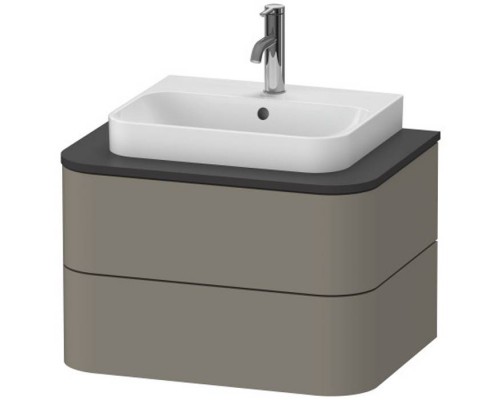 Duravit Happy D.2 Plus Тумба подвесная 65x55х40.8см, с раковиной и 2 ящиками, цвет: stone grey satin matt. 2360500000,  HP496009292,  HP031B08080