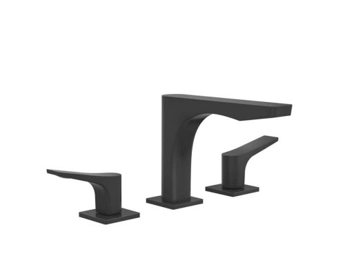 Gessi Rilievo Смеситель для раковины на 3 отв. без донного клапана h=125мм, излив 154мм, цвет: black XL. 59012#299